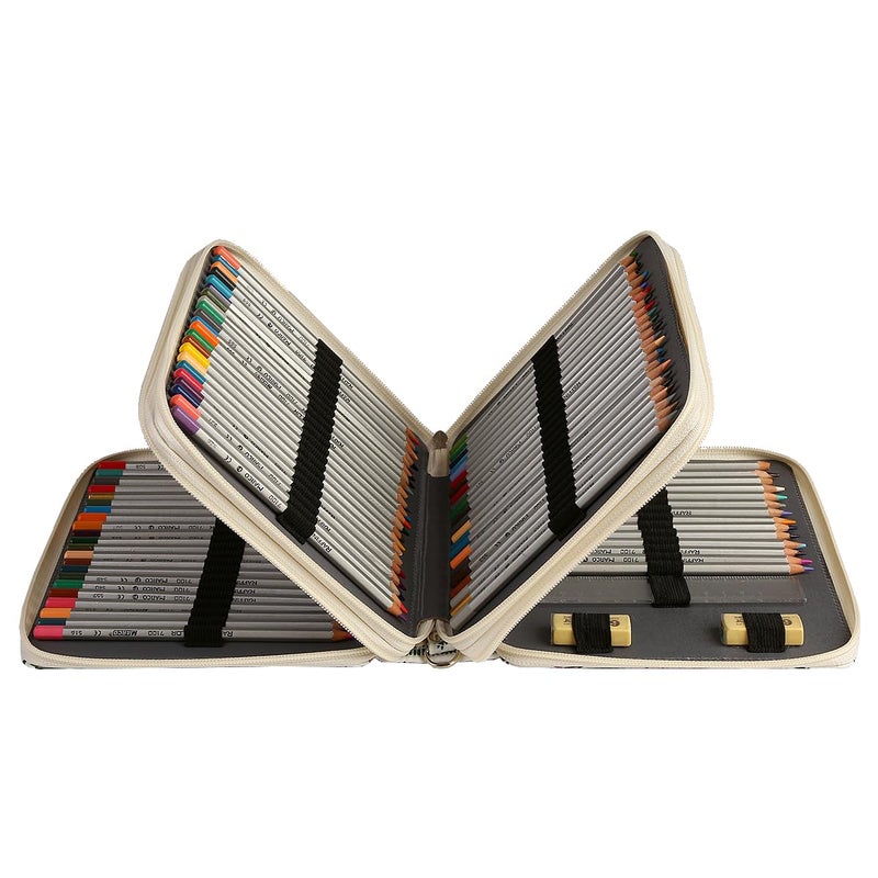 Lbxgap Portable Colored 124 Slots Pencil case Organizer with Printing Pattern for Watercolor Pens or Markers, Pencil Case Organizer for Artist - Image 2