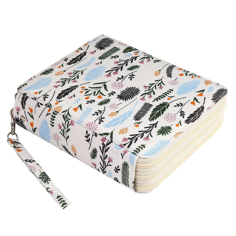 Lbxgap Portable Colored 124 Slots Pencil case Organizer with Printing Pattern for Watercolor Pens or Markers, Pencil Case Organizer for Artist - Image 1