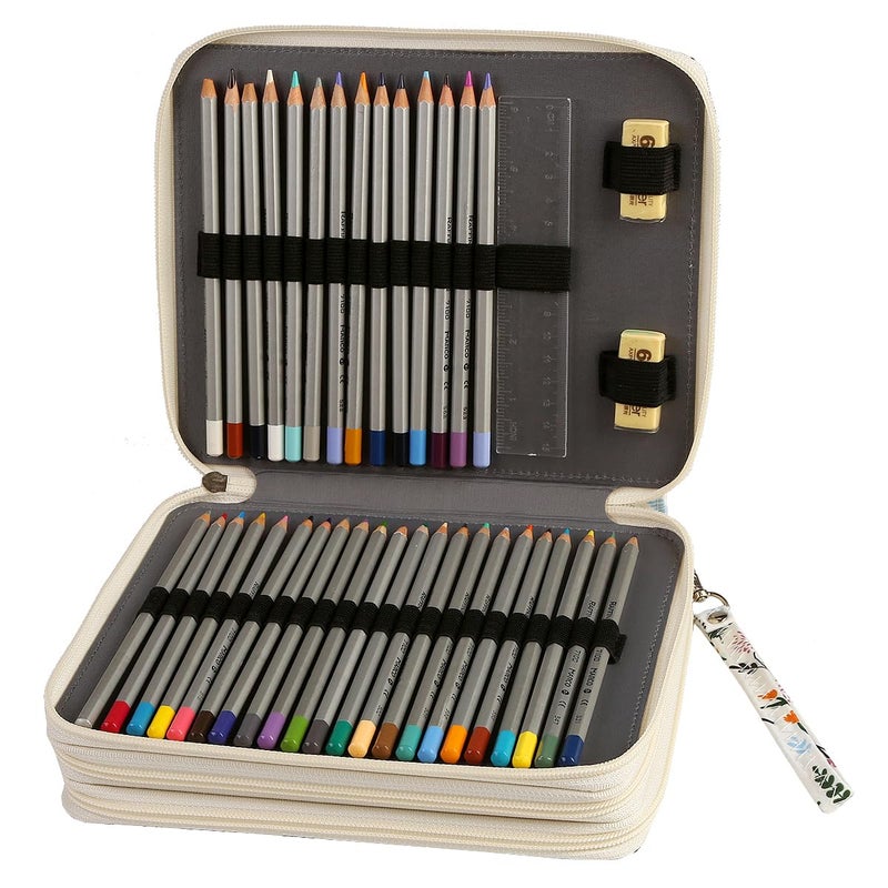 Lbxgap Portable Colored 124 Slots Pencil case Organizer with Printing Pattern for Watercolor Pens or Markers, Pencil Case Organizer for Artist - Image 3