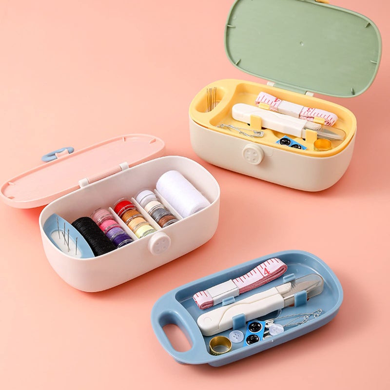Missraza Sewing Kit, Portable Kit for Adults, Plastic Box Needle and Thread Accesories Supplies Pink 15.5x6cm(6.1x2.36in) - Image 2