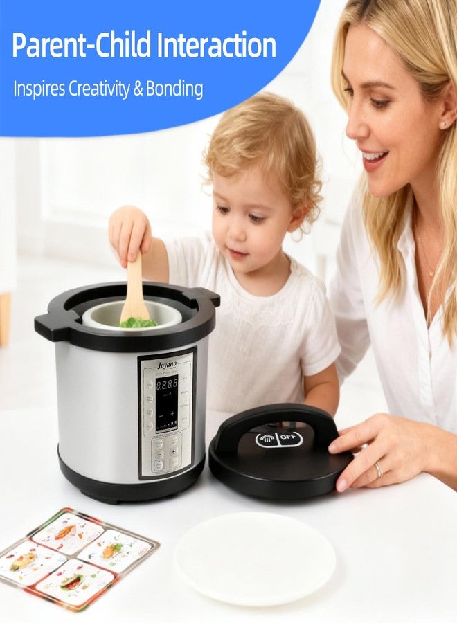 Joyano 15-PCs Wooden Air Fryer/18-PCs Pressure Cooker Playset for Kids Pretend Cooking Toy with Food Accessories Utensils Montessori Kitchen Role Play (Pressure Cooker) - Image 4