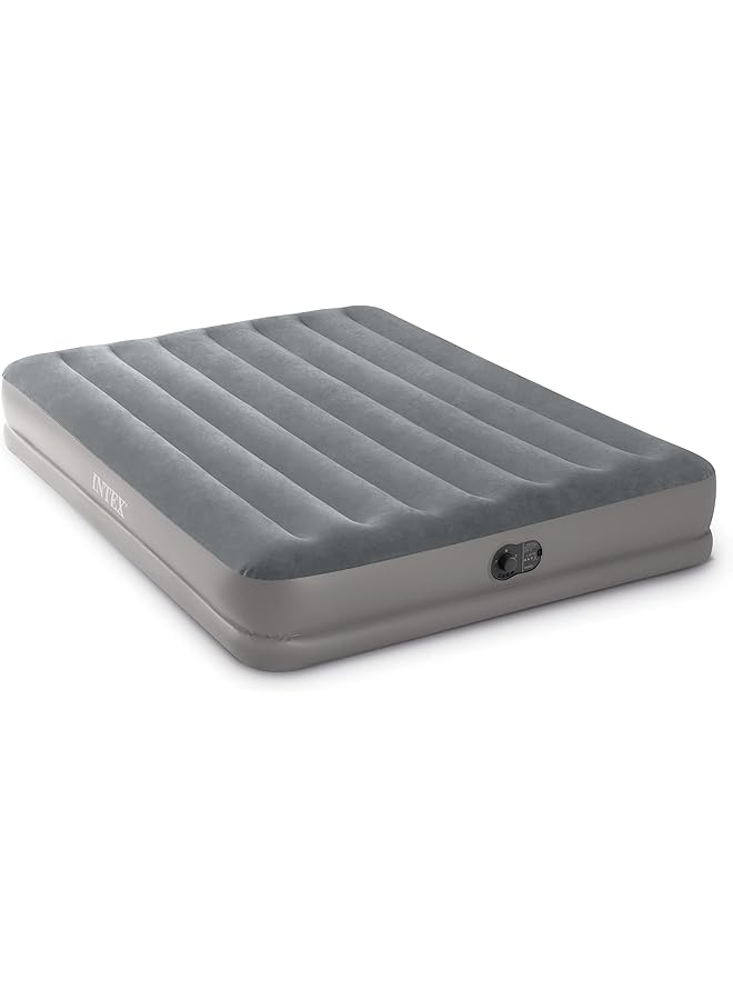 INTEX Dura Beam Standard Series Prestige Mid Rise Airbed with Fastfill USB Powered Internal Air Pump Gray Queen 64114E - Image 1