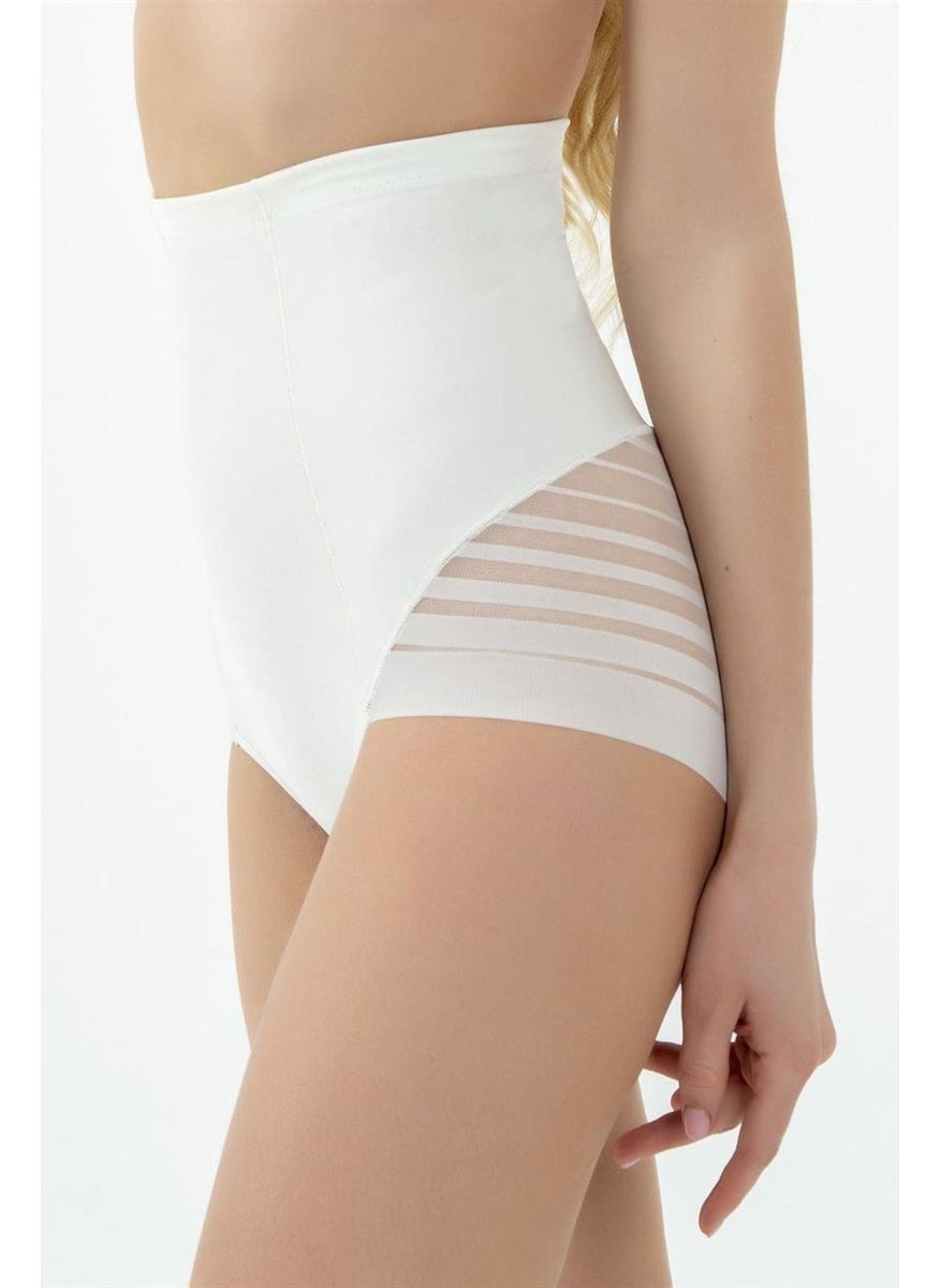 Magic Form 9720 Women's Ecru Striped Lace Corset  - Image 2