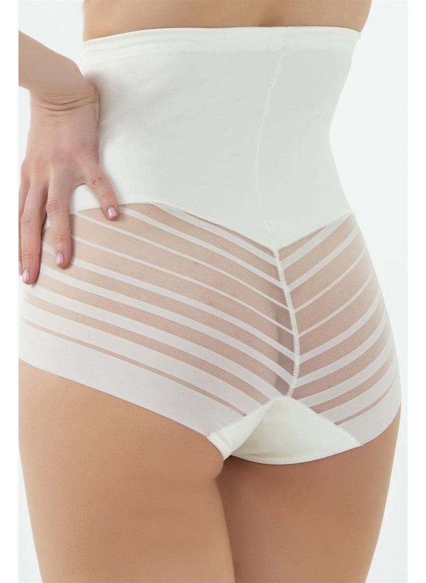 Magic Form 9720 Women's Ecru Striped Lace Corset  - Image 3