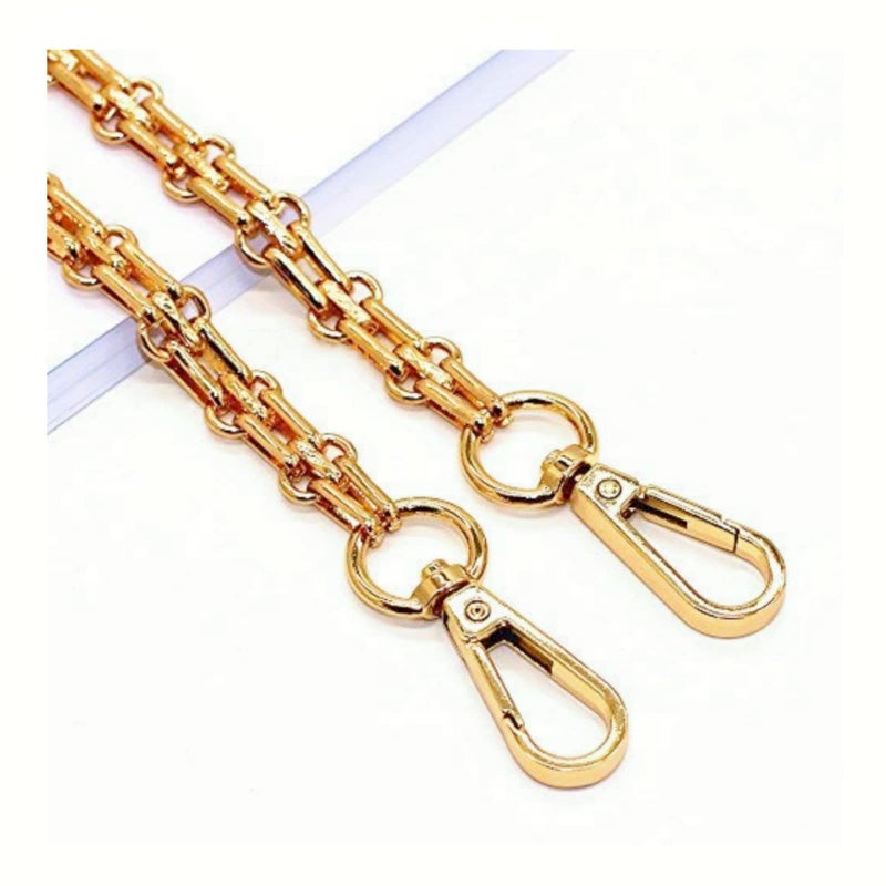 LONG TAO 47" DIY Iron Chain Strap Handbag Chains Accessories Purse Straps Shoulder Cross Body Replacement Straps (Gold)
