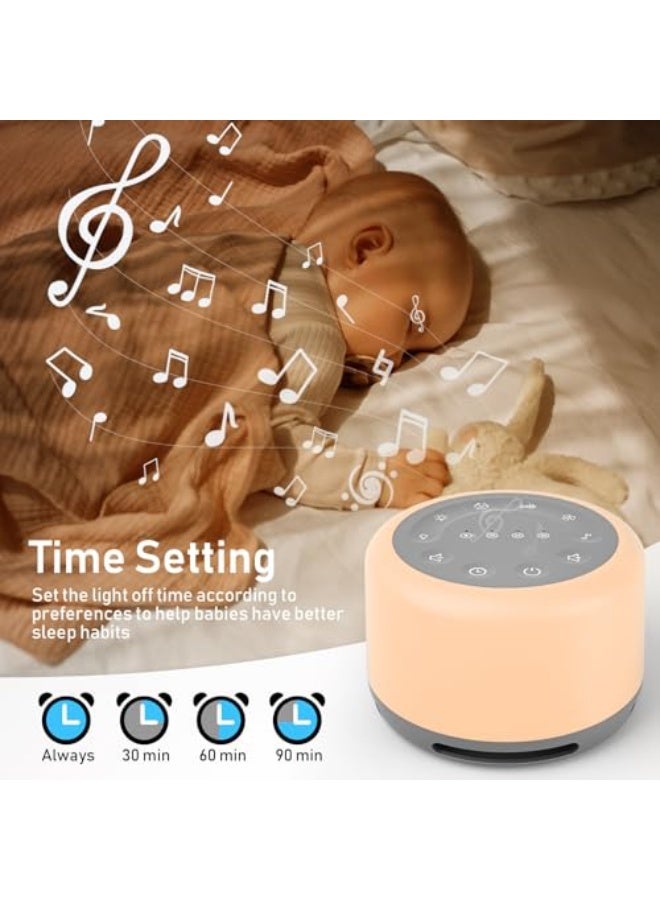White Noise Machine Baby and Adult, Sound Machine for Sleeping/Relaxing, Portable Baby Night Light with Soothing Sounds, BluetoothLong Battery Life, for Sleep/Office/Travel - Image 4