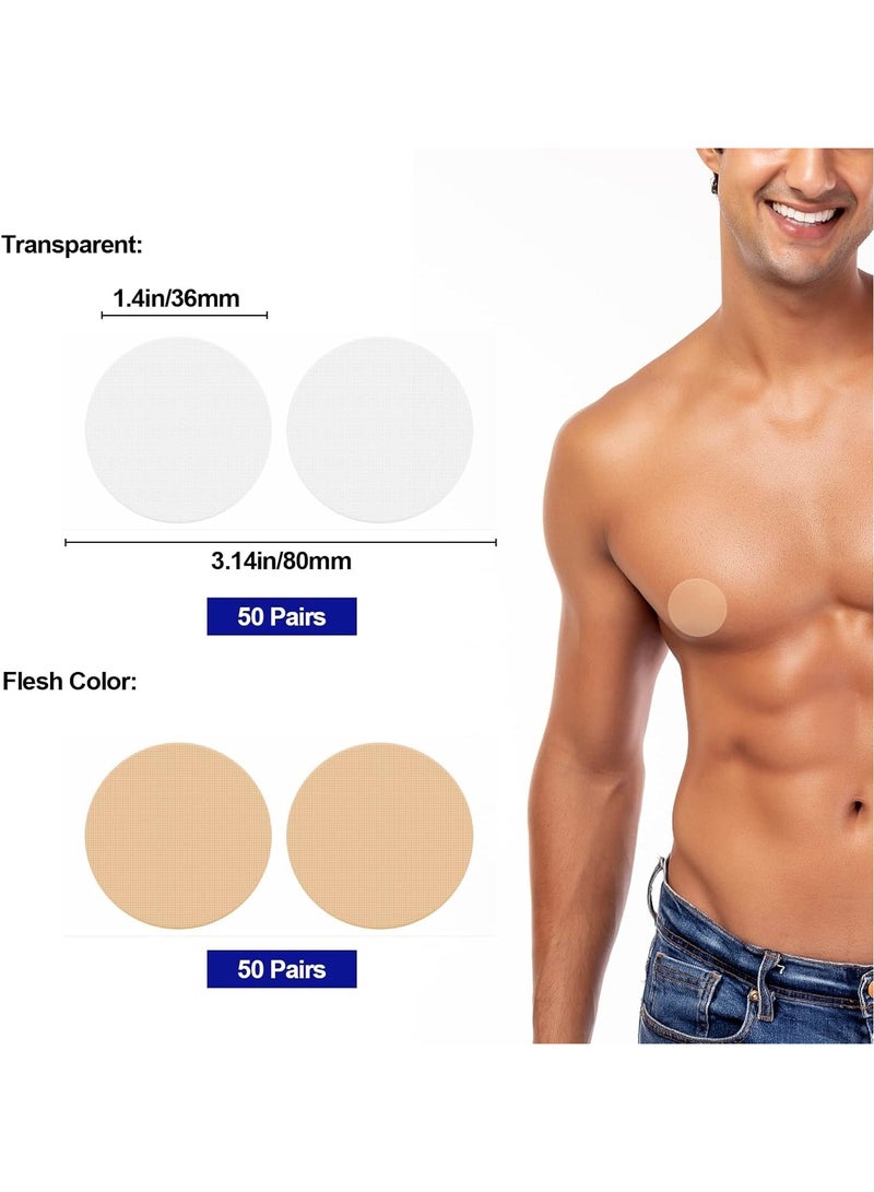 100Pcs Disposable Anti-Chafing Nipple Covers for Men, Self-Adhesive Nipple Guards for Running, Sports & Daily Use, White & Flesh Color - Image 2