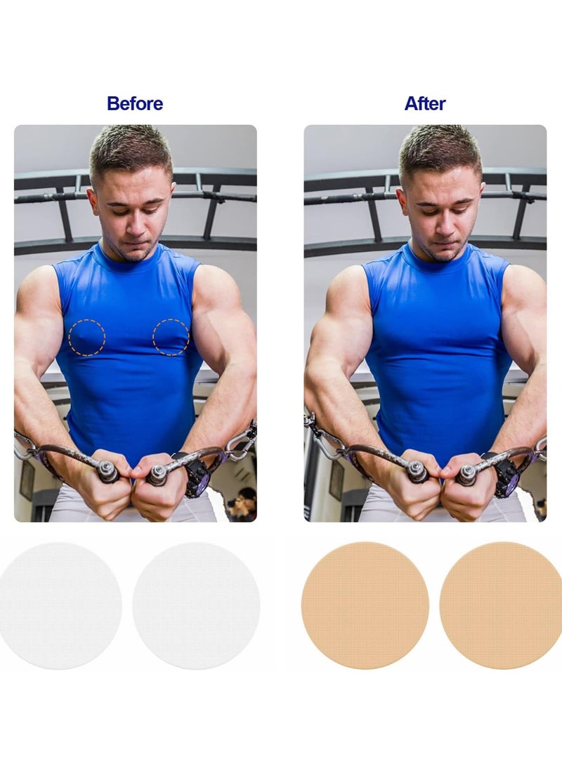 100Pcs Disposable Anti-Chafing Nipple Covers for Men, Self-Adhesive Nipple Guards for Running, Sports & Daily Use, White & Flesh Color - Image 3
