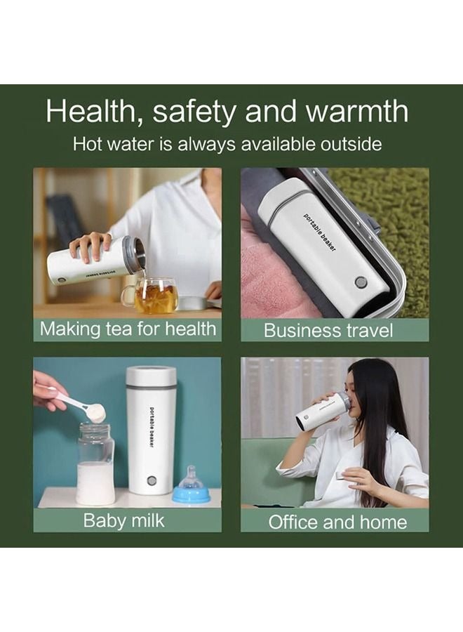 MIXDE Electric Travel Kettle Small Portable Kettle for Boiling Water 350ML Travel Beaker Tea Kettle Hot Water Boiler Stainless Steel Automatic Shut Off for Making Tea Coffee - Image 5