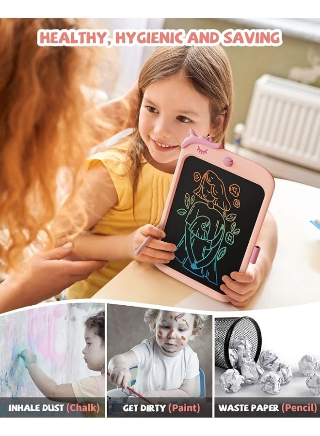 Kikapabi 10 Inch Dinosaur Writing Tablet for Kids - Educational Travel Toy, Birthday Gift for 3-9 Year Old Boys and Girls (Pink)  - Image 1