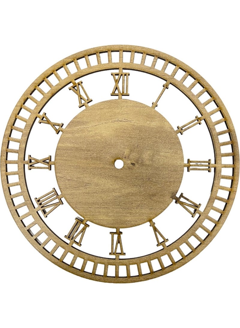 Ala Depo Wooden Macrame Clock Pulley with Roman Numerals Light Oak 40 cm 