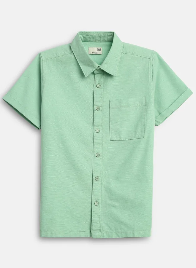 بونكيدز BONKIDS Boys Sea Green Casual Shirt