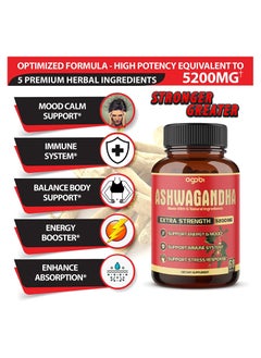 agobi Ashwagandha Extract Extra Strength 5200mg - 60 Capsules  - Image 3