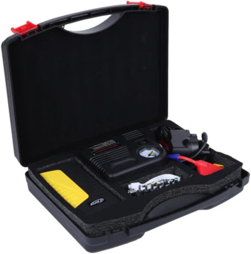 D16 KM-09 Air Compressor with Auto Car Jump Starter, 12V Battery Charger, Power Bank, Portable Power Station, Jumper Cables, Car Accessories, Offroad Automotive Electronics