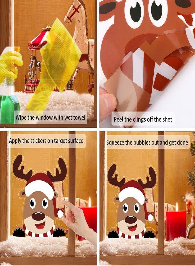 لوفر مجموعة ملصقات نوافذ عيد الميلاد من LOAVER، 107 قطعة، ملصقات ندفة الثلج، ملصقات سانتا كلوز، ملصقات الرنة لتزيين المنزل ومستلزمات الحفلات - Image 5