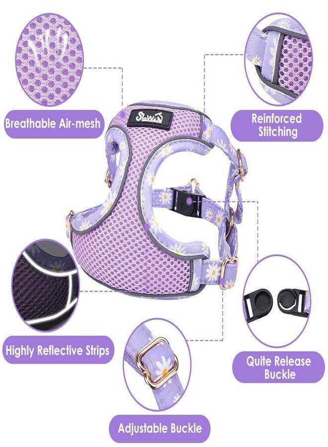 لوكوفي طقم سرج ومقود للجراء من لوكوفي - سرج ناعم وخفيف الوزن مقاوم للهروب، سرج قابل للتعديل يسمح بمرور الهواء مع مقود للكلاب الصغيرة (بنفسجي، صغير) - Image 4