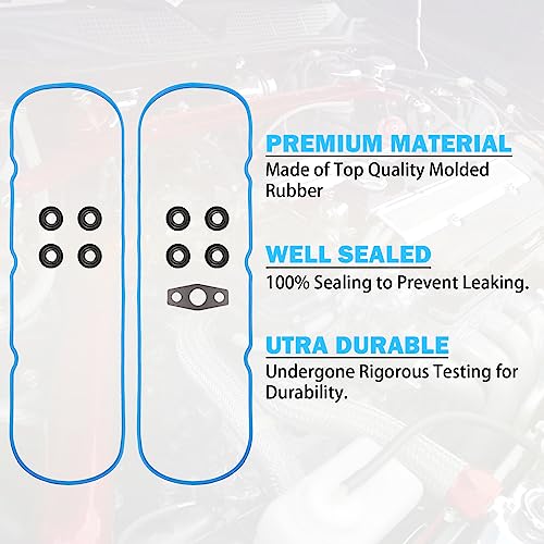 MNJWS Valve Cover Gasket Set - Compatible with 4.8L 5.3L 6.0L 6.2L Chevy Silverado, Suburban, Tahoe, Trailblazer, GMC Sierra, Yukon, Envoy, Cadillac Escalade - Replace 12637683 VS50504R1 - Image 5