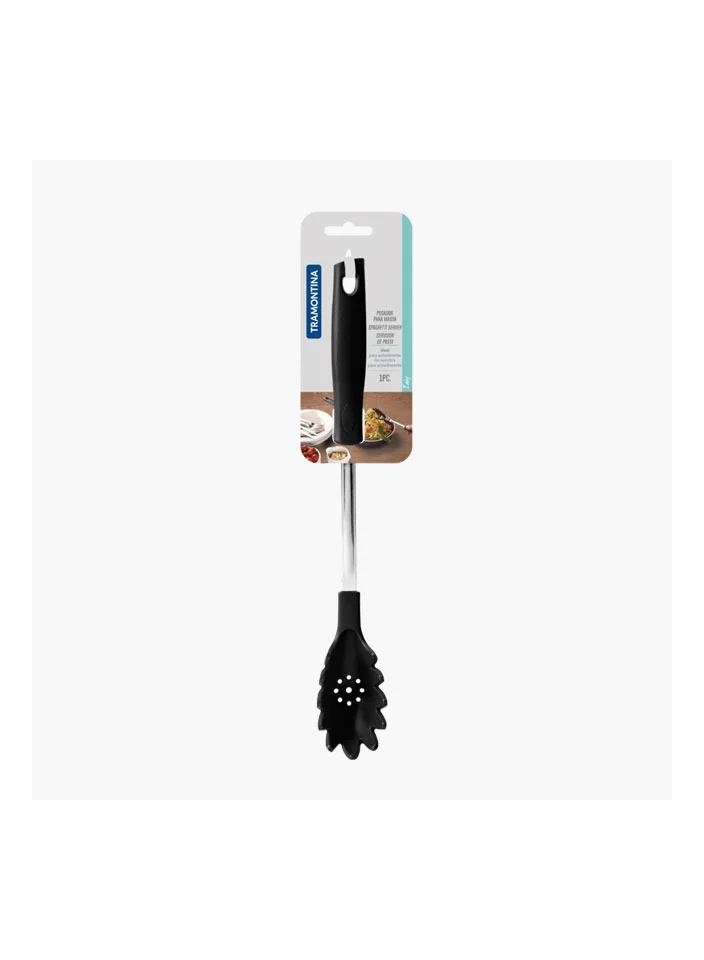 TRAMONTINA Tramontina Easy Black Nylon Pasta Server with Stainless Steel Shank and Black Polypropylene Handle