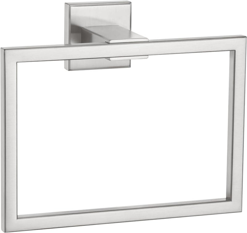 Angle Simple Hand Towel Holder Brushed Nickel, SUS 304 Stainless Steel Square Bathroom Towel Ring Hanger, Wall Mount, 7.09 Inches - Image 1