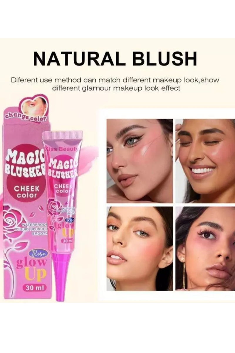 Kiss Beauty Magic Blusher Cheek Color Rose Glow Up - 30ml  - Image 1