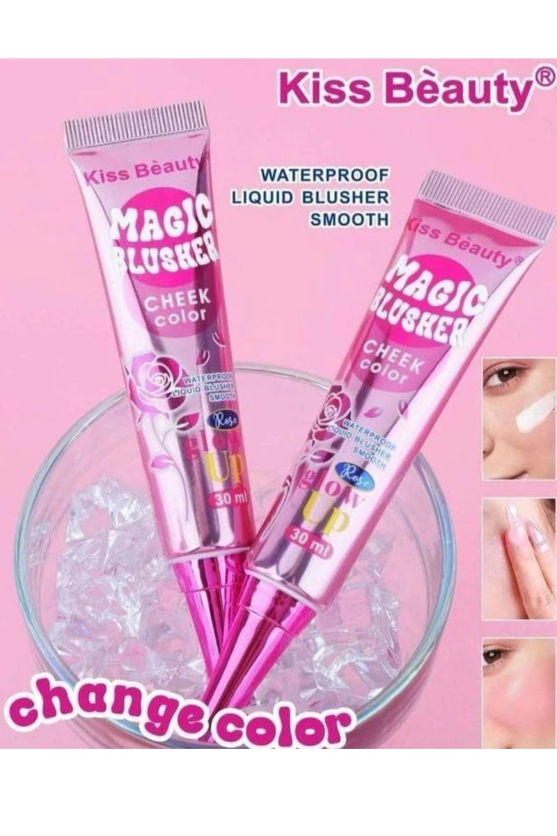 Kiss Beauty Magic Blusher Cheek Color Rose Glow Up - 30ml  - Image 2
