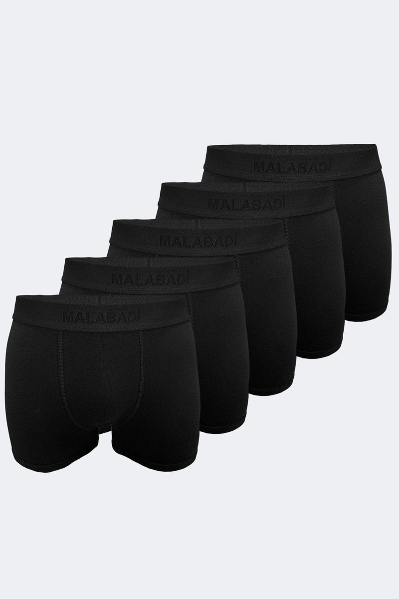 Malabadi Men's Black 5 Pack Milan Modal Boxer 014  - Image 1