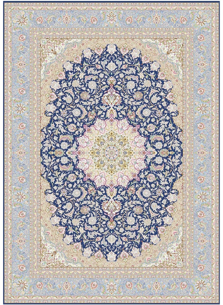 Interior Luxurious Classic Rectangular Anti-Slip Carpet Made of High Quality Silk and Acrylic - Blue Beige 042 - pzsku/Z50B152AD0B20922CEC0BZ/45/_/1721913721/e40b032f-2a4c-4277-84ad-86897c551dec