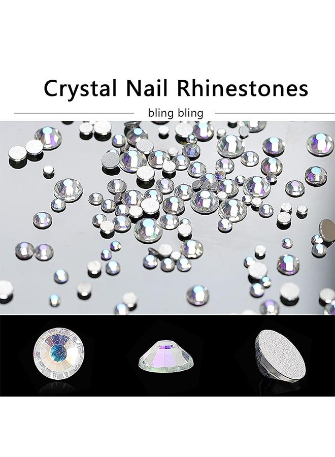 2 Boxes 3D Acrylic Butterfly Flower Bear Nail Art Pendant Kit, Multi-shape Pearl Rhinestone Golden Metal Applique with Tweezer, Jewelry Accessories for Manicure Craft Decoration - Image 3