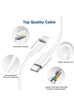 ELTRAZONE 20W PD Charger for iPhone 14 | iPhone 14 Pro Type C Power Charger Adapter with USB C to Light-ning Cable Compatible for iPhone Charger 13, 12, 11, X and Later Series (Charger) - White  - Image 4