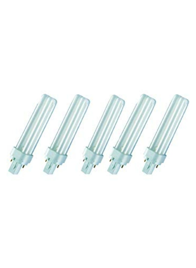 Osram Dulux D 18W Cool White 4000K Compact Fluorescent Bulb 2-Pin Pack of 5 - Image 1