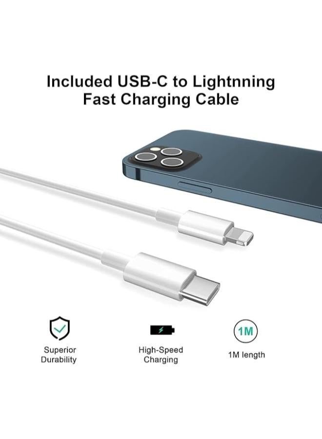 ريكرسي كابل Recrsi USB C إلى Lighting، كابل شاحن سريع PD للهاتف لنقل البيانات بسرعة عالية، كابل Lightning للهاتف متوافق مع هاتف 14/14 Pro/ 14 Pro Max/ 13/12/ 11/ X/Pad. - Image 2