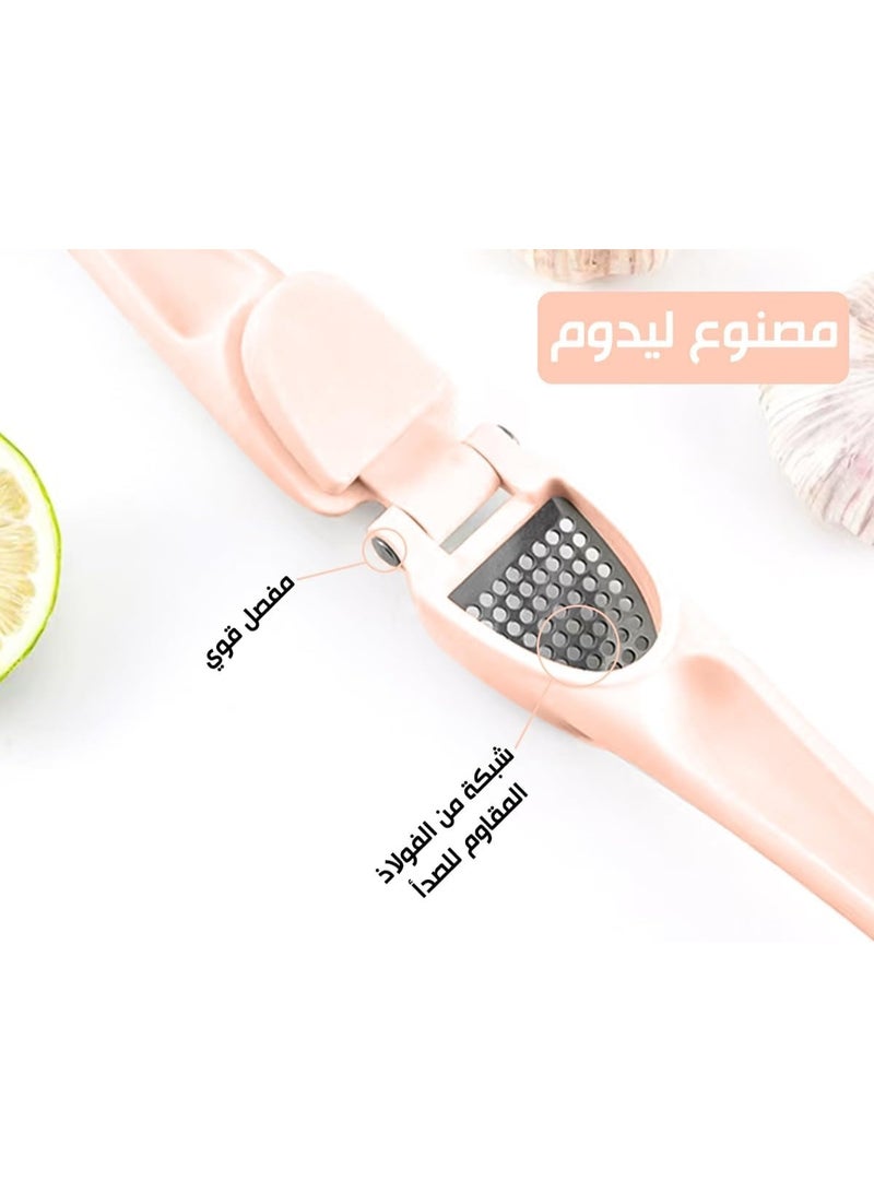 Happy Home Garlic Press, Multi-Function Garlic Cutter, Stainless Steel Manual Crusher & Mincer with Lemon Squeezer, Plastic Handle, Effortless Garlic Mincing - Durable & Easy to Clean - Image 3