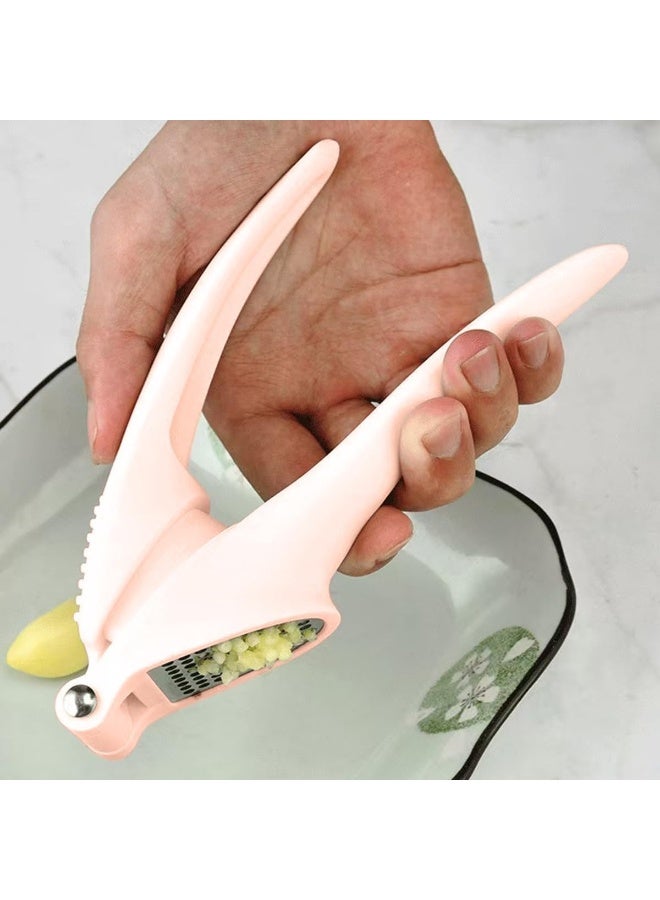 Happy Home Garlic Press, Multi-Function Garlic Cutter, Stainless Steel Manual Crusher & Mincer with Lemon Squeezer, Plastic Handle, Effortless Garlic Mincing - Durable & Easy to Clean - Image 2