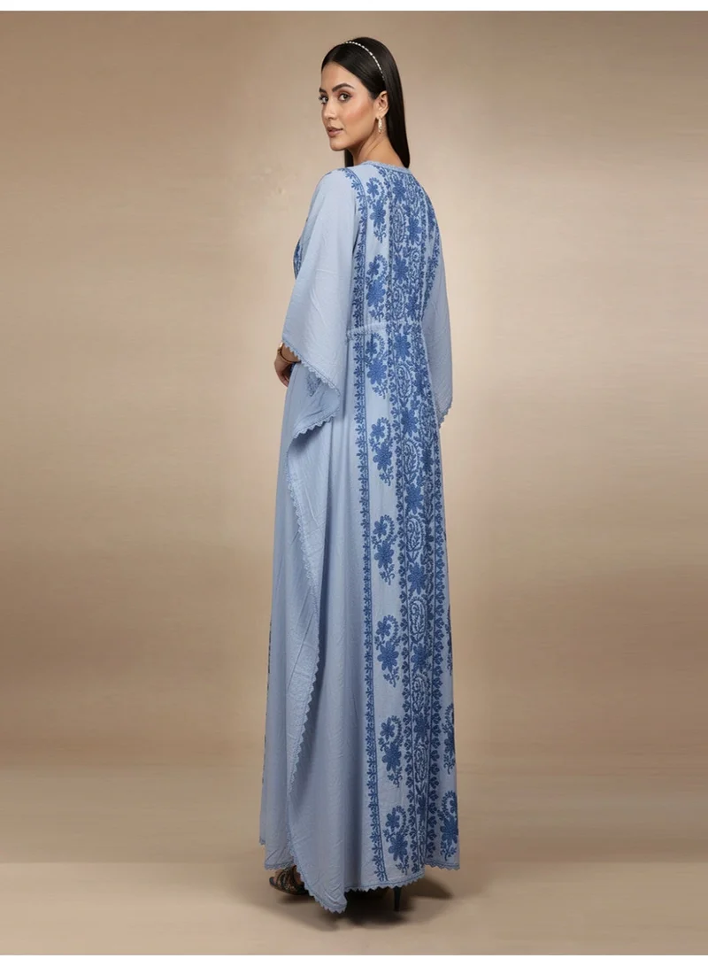 الايا قفطان شيكانكاري رايون مطرز يدويًا-AL3475