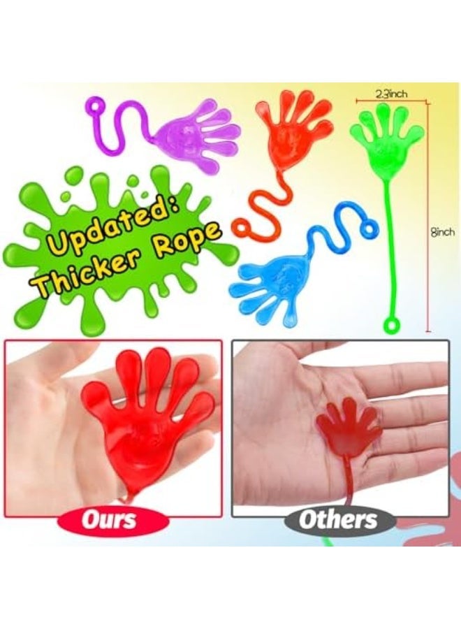 Queens 40 Pcs Sticky Hands For Kids Class Valentine Exchange Gift Stretchy Treasure Box Toy Classroom Prize Student Mini Toys Bulk Prize Fillers Slap Hand Party Favor Supplies Goodie Bag Stuffer Boy Girl Perfect gift for Eid - Image 1