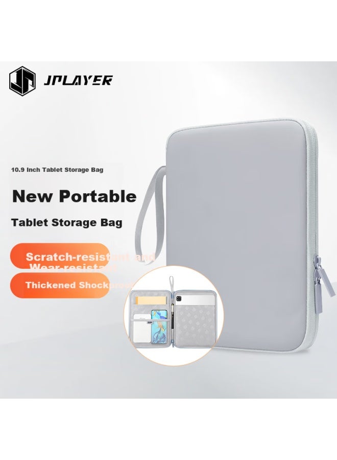 Jplayer Tablet Storage Bag 10.9 Inch Anti-drop Protective Case Handbag For Ipad Pro/huawei Matepad/lenovo Xiaoxin Pad Xiaomi Pro 5 Grey - Image 1