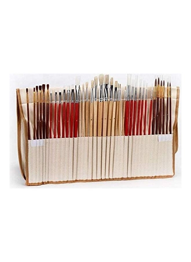 Generic 38 Pieces Paint Brushes Set With Canvas Bag For Oil acrylic Watercolor Painting multicolour  - Image 1