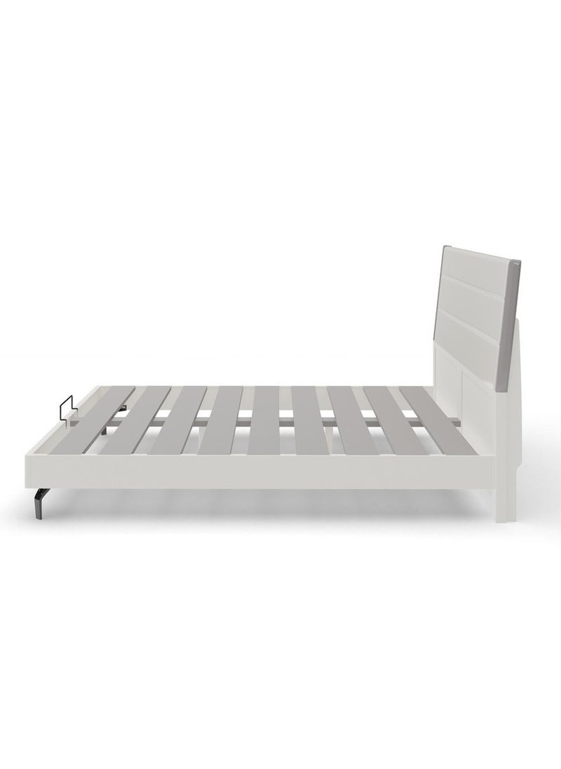 ROYALOAK Royaloak Oliver King Size Bed | MDF Construction | King-Size Bed | Leatherette Upholstery | Elegant High-Gloss Finish | Modern Design | Durable & Long-lasting  - Image 3