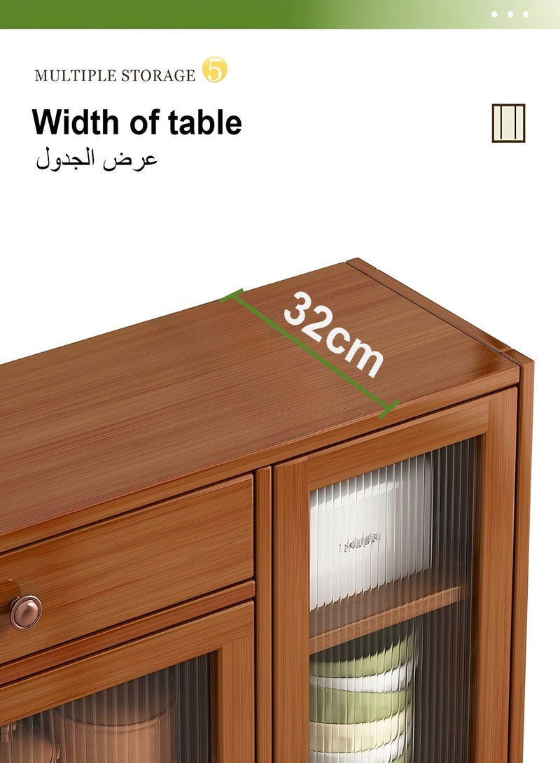 Sharpdo خزانة جانبية متعددة الوظائف من الخشب الصلب متعددة الطبقات مع 3 أبواب ودرج تخزين واحد - Image 5