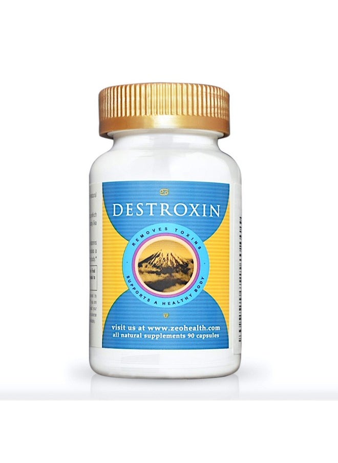 Zeo Health DESTROXIN | Zeolite Capsules with B-12 and Calcium (90 Count) | Naturally Supports Cellular Detox, Optimal Energy, & Upset Stomach Relief | Body Alkalinity & pH Increaser  - Image 1