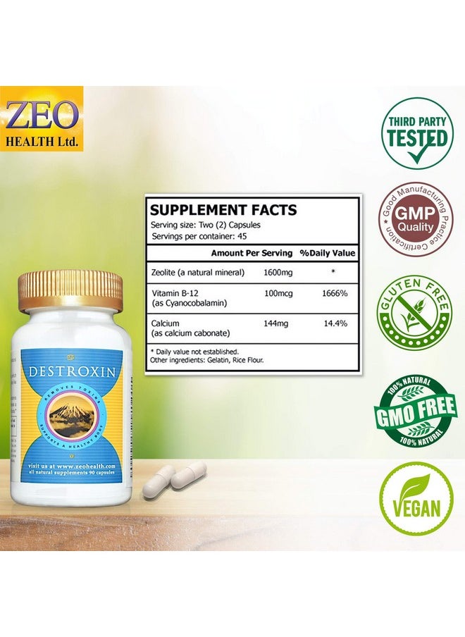 Zeo Health DESTROXIN | Zeolite Capsules with B-12 and Calcium (90 Count) | Naturally Supports Cellular Detox, Optimal Energy, & Upset Stomach Relief | Body Alkalinity & pH Increaser  - Image 5