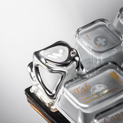 dagaladoo Metal Translucent 1U Keycaps for Mechanical Keyboard,Transparent Keyboard caps Shine Through, 1U Silvery Clear Key caps Replacement for RGB mx Key Cap(only one keycap) - Image 2