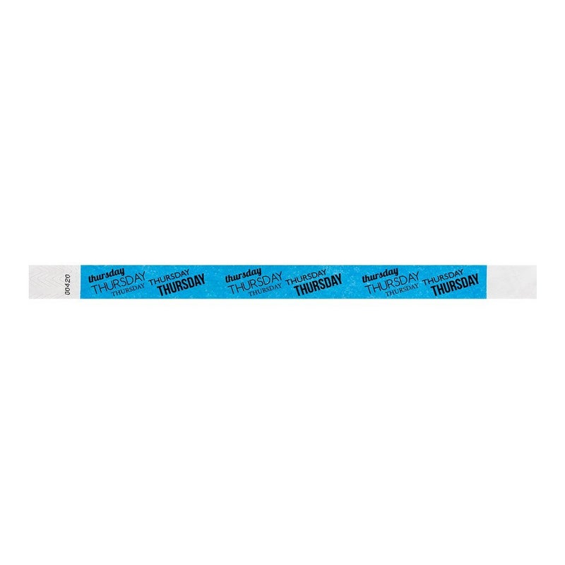 Wristco 500 WristCo Thursday Neon Blue Tyvek Wristbands for Events - Â¾â€ x 10â€ - Waterproof Recyclable Comfortable Tear Resistant Paper Bracelets Wrist Bands for Concerts Festivals Admission Party - Image 3