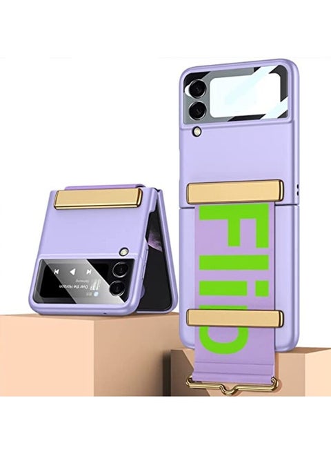 GOLDEN MASK Case For Samsung Galaxy Z Flip 4 Ulta thin with Strap - (Purple)