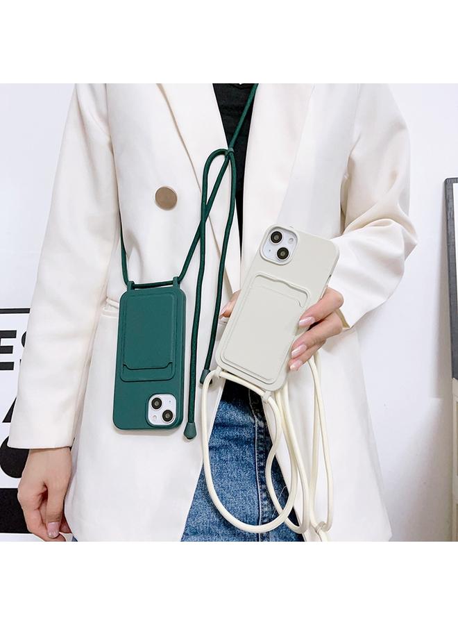 زبون جراب هاتف iPhone 13 Crossbody مزود بحبل مرن وحامل بطاقات من السيليكون - Image 2