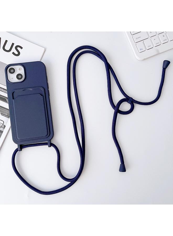 زبون جراب هاتف iPhone 13 Crossbody مزود بحبل مرن وحامل بطاقات من السيليكون - Image 1