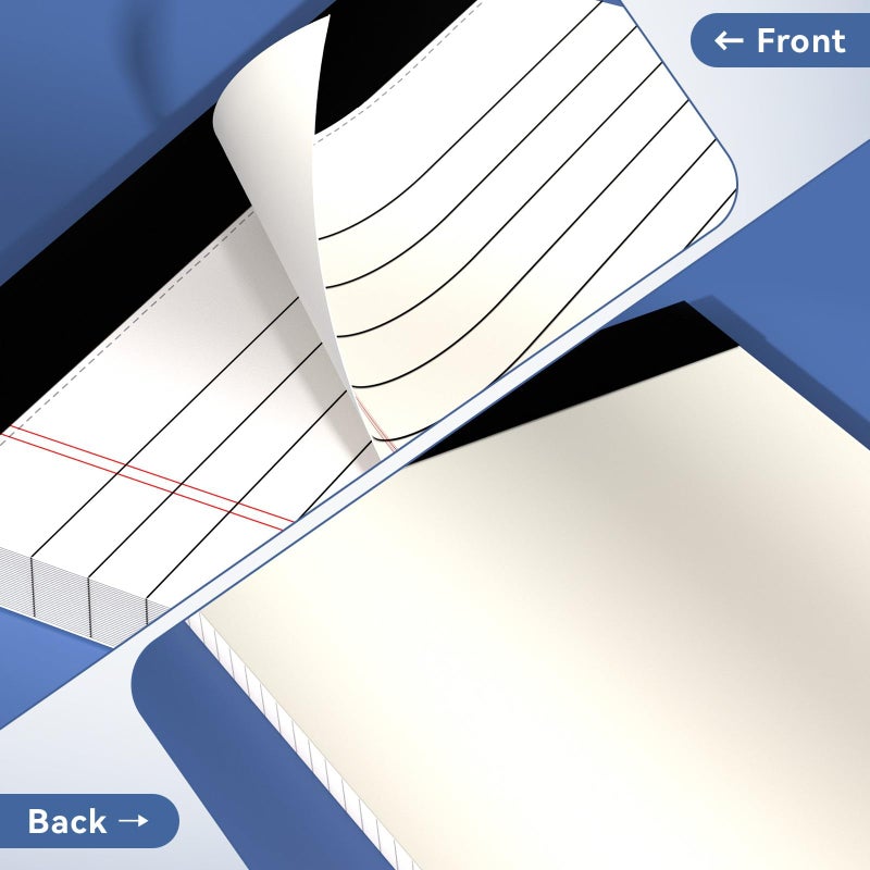 Nichela 5" x 8" Note Pads 48 Pack of Legal Pads 30 Sheets Notepad College Ruled Small Writing Pads Perforated Pages Paper Pads 80GSM Heavyweight Paper Note Pads for Home, Office, or School - Image 5