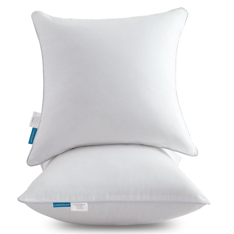 Oubonun 30 x 30 Pillow Inserts (Set of 2) - Euro Pillow Inserts with 100% Cotton Cover - 30 Inch Square Interior Sofa Pillow Inserts - Decorative Pillow Insert Pair - White Couch Pillow - Image 1