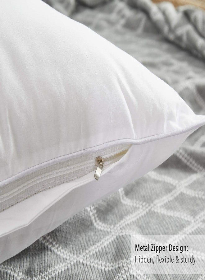 Oubonun 30 x 30 Pillow Inserts (Set of 2) - Euro Pillow Inserts with 100% Cotton Cover - 30 Inch Square Interior Sofa Pillow Inserts - Decorative Pillow Insert Pair - White Couch Pillow - Image 4