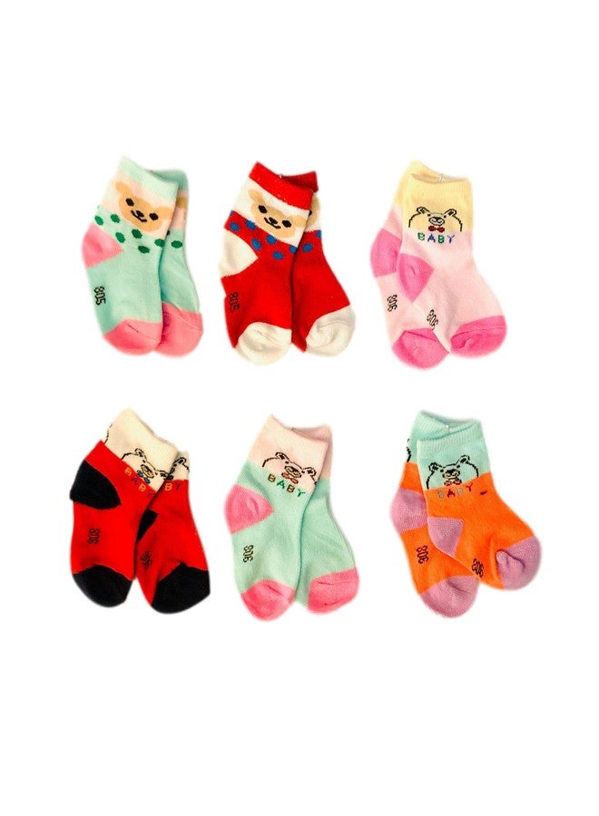 Freshfoot Organic Cotton Ankle Socks For New Born Baby (0-12 Months) 6 pairs